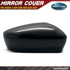 Passenger Side View Mirror Cover Cap Smooth Black for Mazda 3 14-18 BHN9691N1