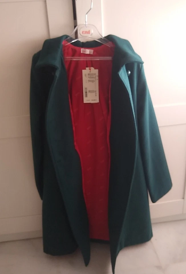 Abrigo de vestir Tipo Paño Cóndor - NUEVO ESTRENAR - Niña Talla 12 Verde oscuro - Imagen 3 de 4