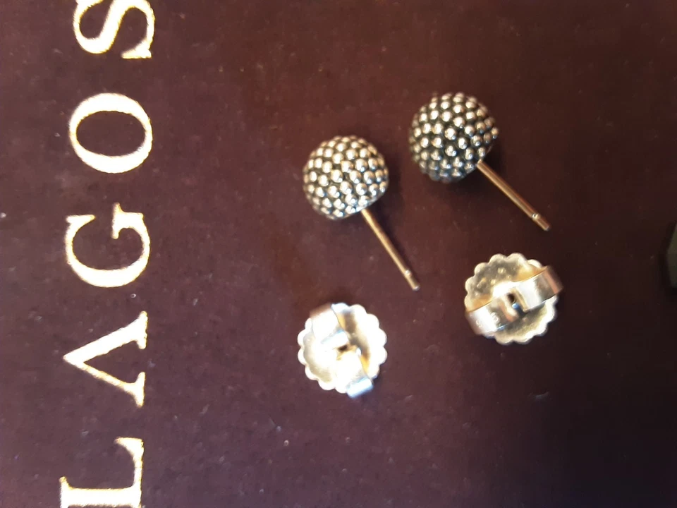 LAGOS Sterling Silver 8mm Signature Caviar Columbus Beaded Ball Stud Earrings - Image 3 of 4