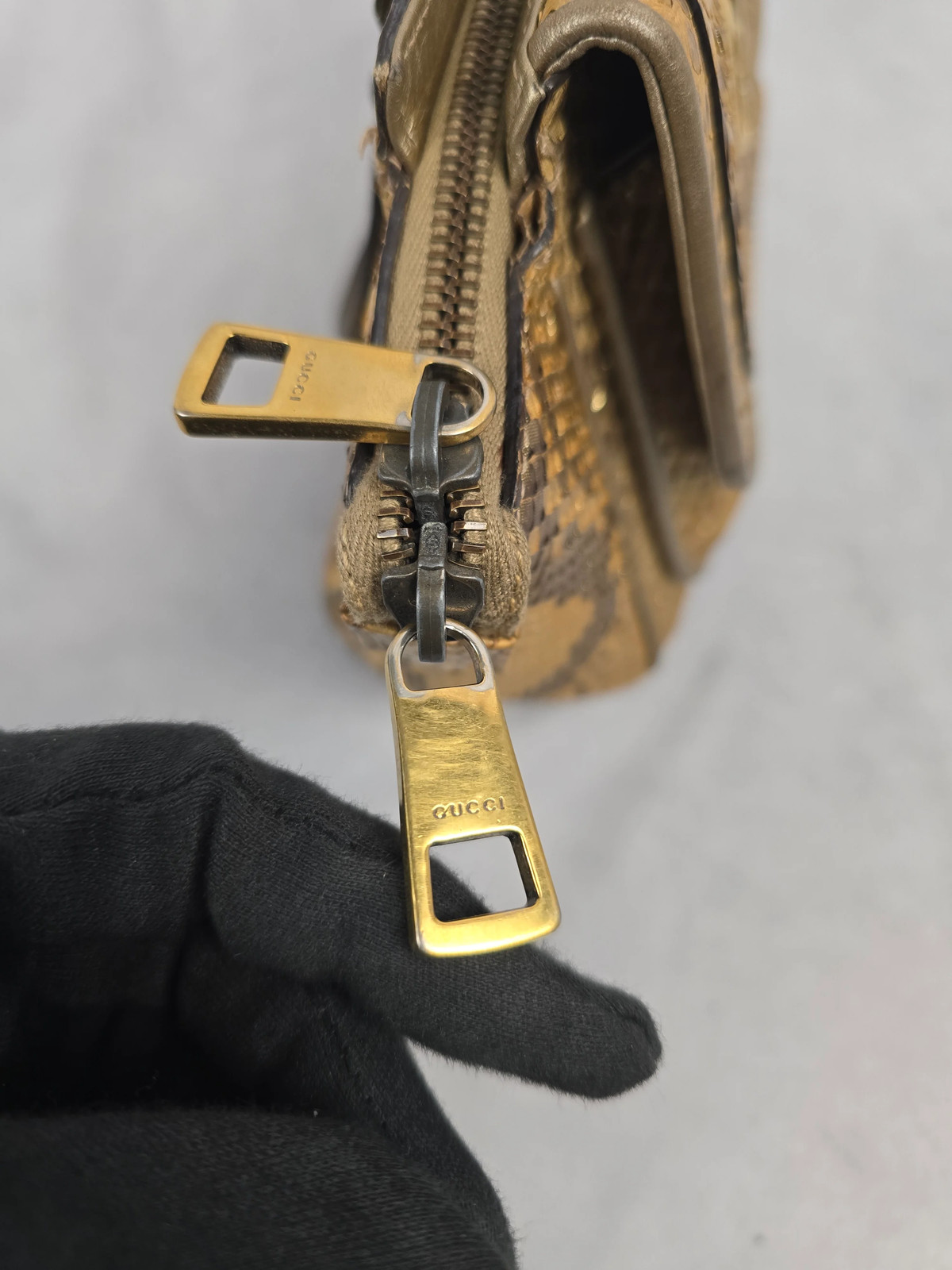 Gucci 1973 Top Handle Python Leather Bag - image 5