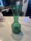 Blenko Vintage Pale Green 11” H Blown Glass Hyacinth Vase Mid Century B4