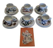 illy Art Collection 2004 Pen Test Design Padraig Timoney Espresso Cup Saucer Set
