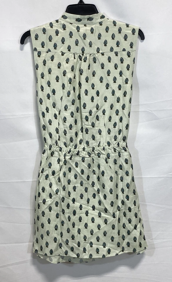 Banana Republic Green Paisley Linen Blend Tie Waist Shirt Dress Womens XS - Image 2 of 4