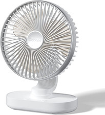 Rechargeable Desk Fan 4000mAh Oscillating Quiet USB Table Fan 4 Speed