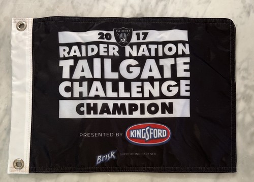 2017 Raiders Nation Tailgate Challenge Champion Flag Kingsford Brisk 11”x15” New - Picture 2 of 4