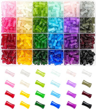 6  12Mm Glass Beads Bracelet Making Kit,600Pcs 24 Colors Rice Shaped Natural Ba