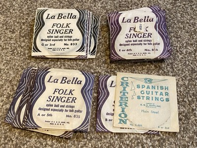 24 Packages Vintage La Bella Folk Singer Guitar Strings 833 & 1 Criterion C-302