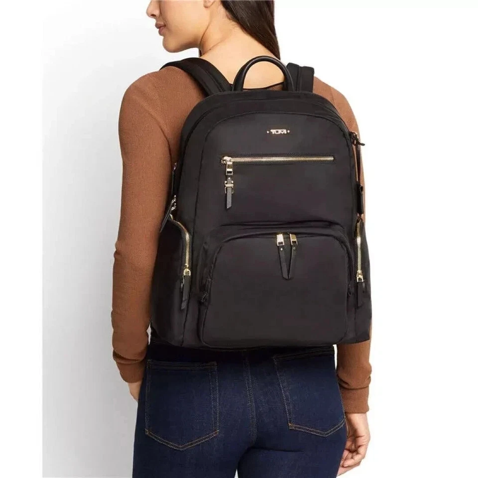 女士 Voyageur 背包 Carson 黑色尼龙和皮革女士休闲包 — 第 3/4 张图片