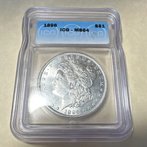 1896 Morgan Silver Dollar $1 ICG MS64 Philadelphia Uncirculated Coin