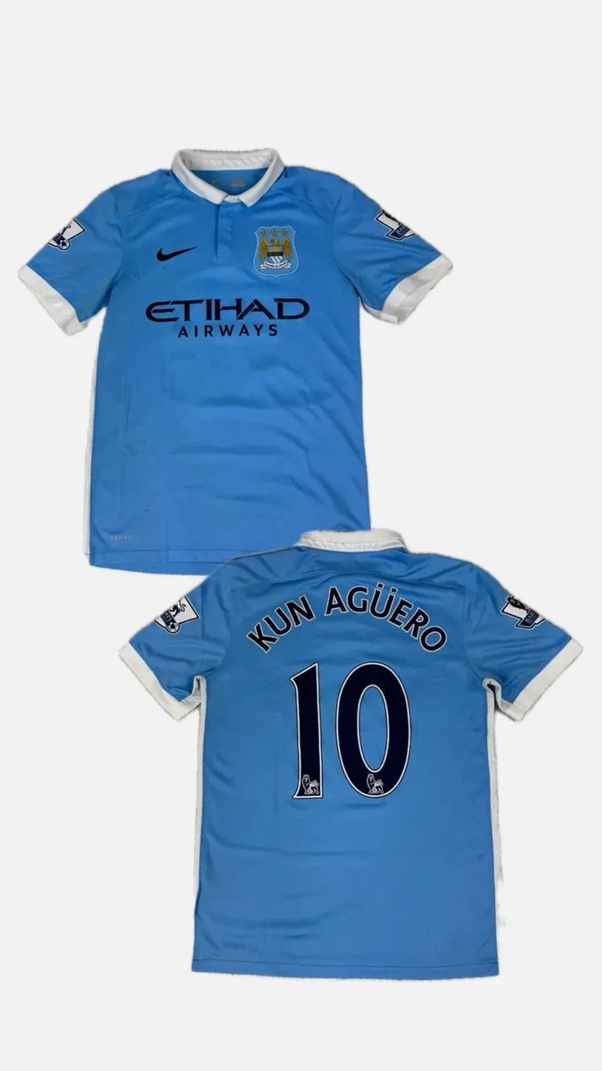 マンチェスター・シティ KUN AGÜERO シャツ 10番 2016-17 Manchester City Home Shirt Kun Aguero #10 - 9/10 - (S)