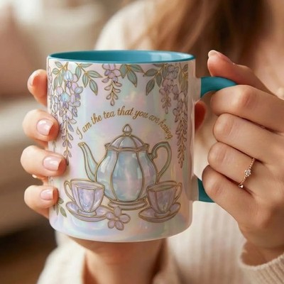 I Am The Tea You Will Be Having Faux 3D Mug, Bookish Tea Lover Gift,