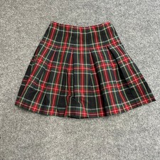 Unbranded Skirt Girls Size 12 Red Green Plaid Pleated School Uniform Academic