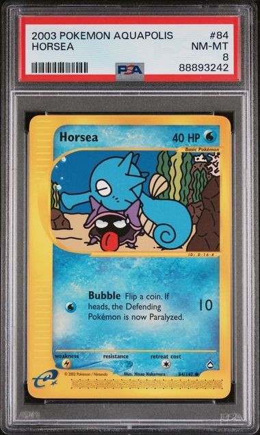 2003 POKEMON AQUAPOLIS #84 HORSEA PSA 8 NM MINT