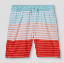 NEW Cat  Jack Boys' Striped Colorblock Volley Swim Trunks Size XL 16 Husky