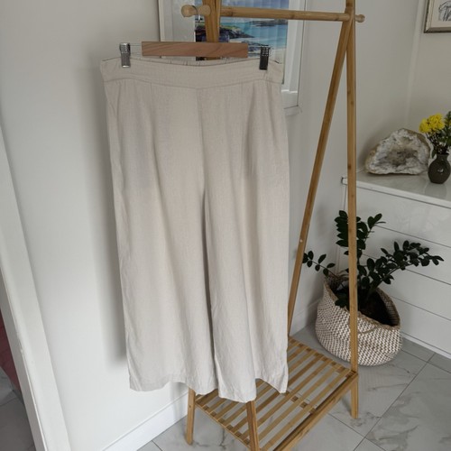 Sportsgirl Linen Blend Culotte Pants | Size 12 | Preowned - Picture 5 of 10