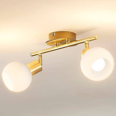 Lindby Deckenlampe 'Elaina' (Modern) in Gold / Messing aus Metall (2 flammig, E1