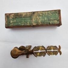 Antique Harrison brass sovereign scales in original box