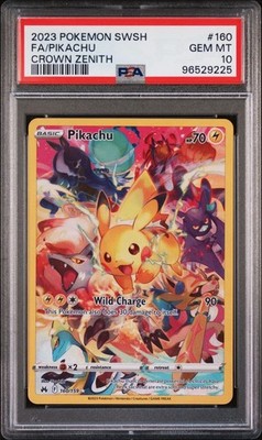 PSA 10 Pokemon Pikachu 160/159 Crown Zenith Secret Rare Full Art