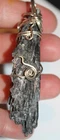 Fantastic flawless large black rock crystal look pendant jewelry finding Lot#498