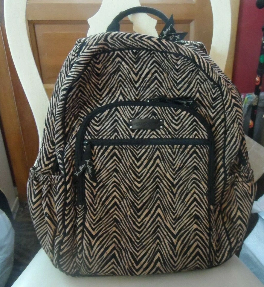 Vera Bradley Campus Backpack in brown/black Zebra pattern
