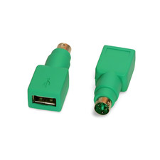 USB Type A Female to PS2 Mini DIN 6 Male Mouse Adapter - Green