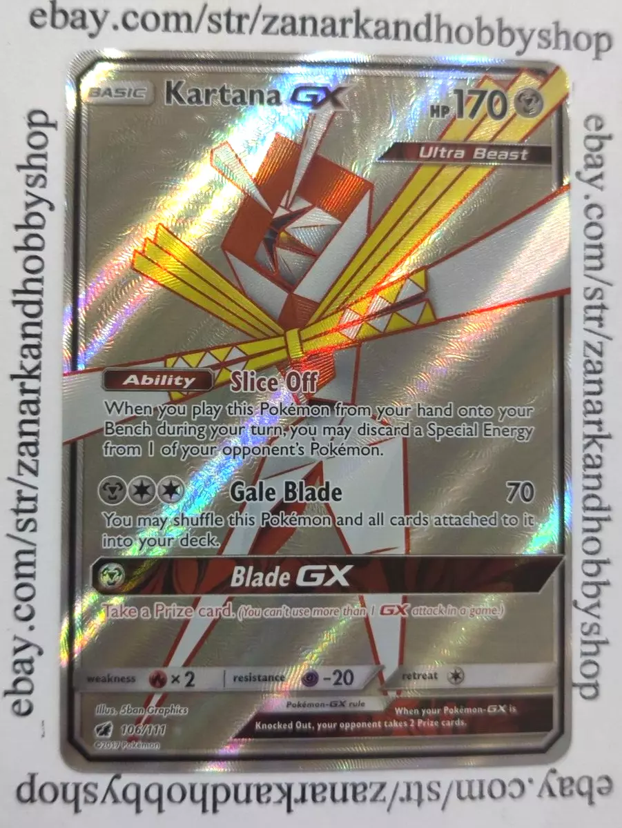 Pokemon Kartana GX 106/111 Crimson Invasion Full Art NM