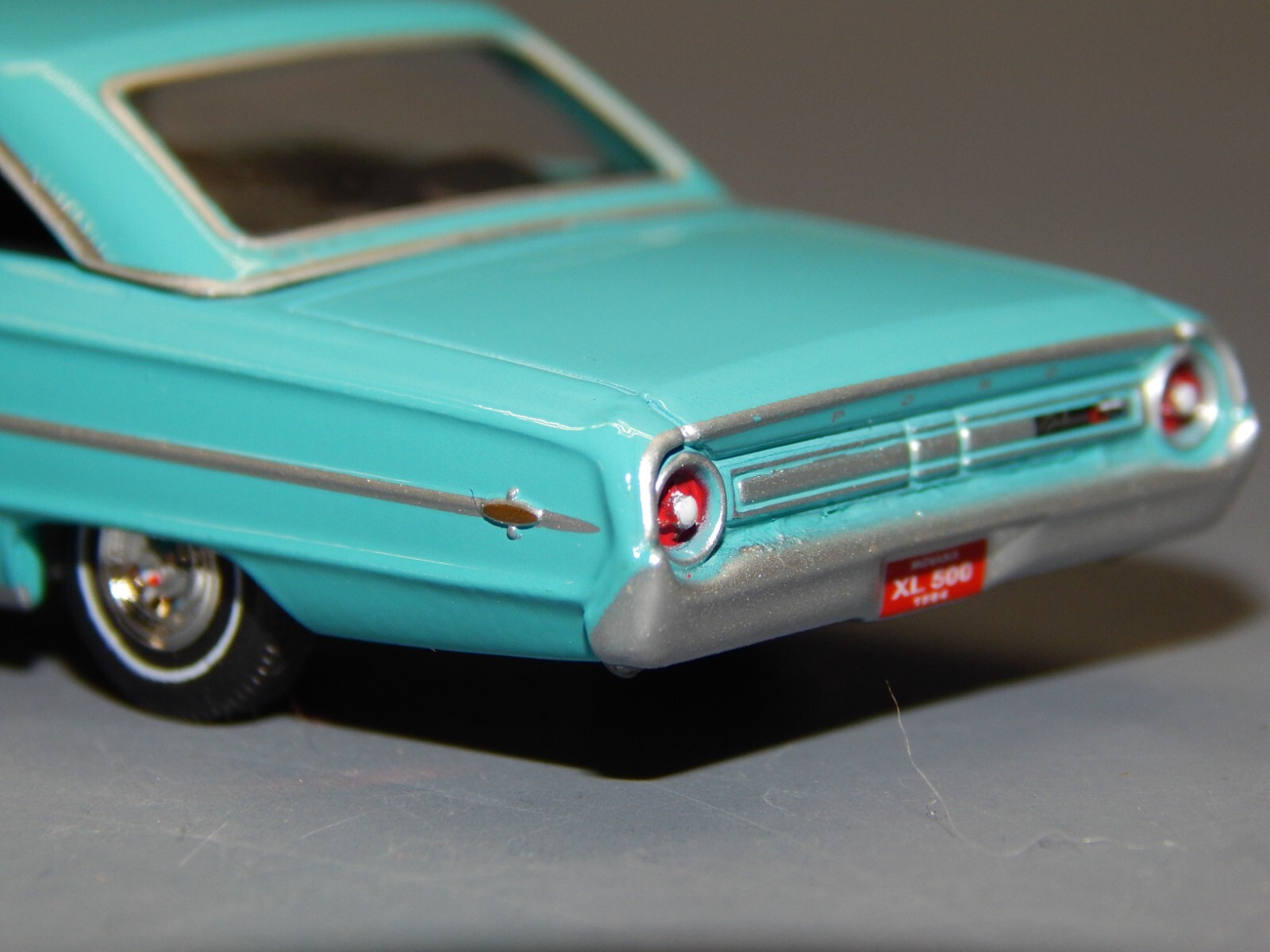 1964 64 Ford Galaxie XL 500 Aqua Blue Big Block V8 1 64 Diorama 1964-64-ford-galaxie-xl-500-aqua-blue-big-block-v8-1-64-diorama