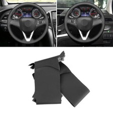 Cubierta de volante de cuero negro para Opel Vauxhall Astra K Corsa E Crossland