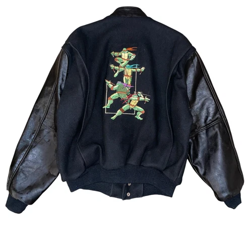 Vintage Teenage Mutant Ninja Turtles Jacket Size L TMNT 1990 Film Cast Crew Gift