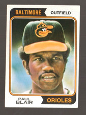 1974 Topps Excellent Paul Blair Baltimore Orioles #92 Excellent