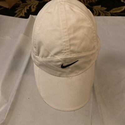 VTG Nike Tailwind Hat Cap 7 panel White strapback running Dri-Fit jogging