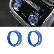 Inner CD Switch Button Knob Cover Bezel For VW Passat B8 2016-2018 Blue Aluminum
