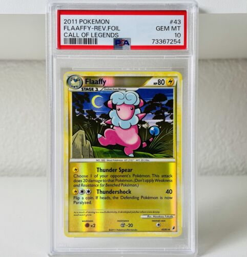 2011 Pokemon PSA 10 Call of Legends Flaaffy Reverse Holo Foil 43/95 - Picture 1 of 2
