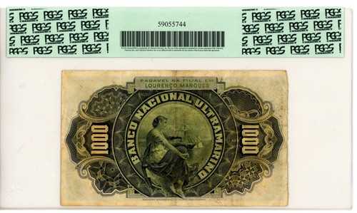 Mozambique ... P-32 ... 1000 Reis ... 1909 ... *VF* ... PCGS 30 - Picture 2 of 2