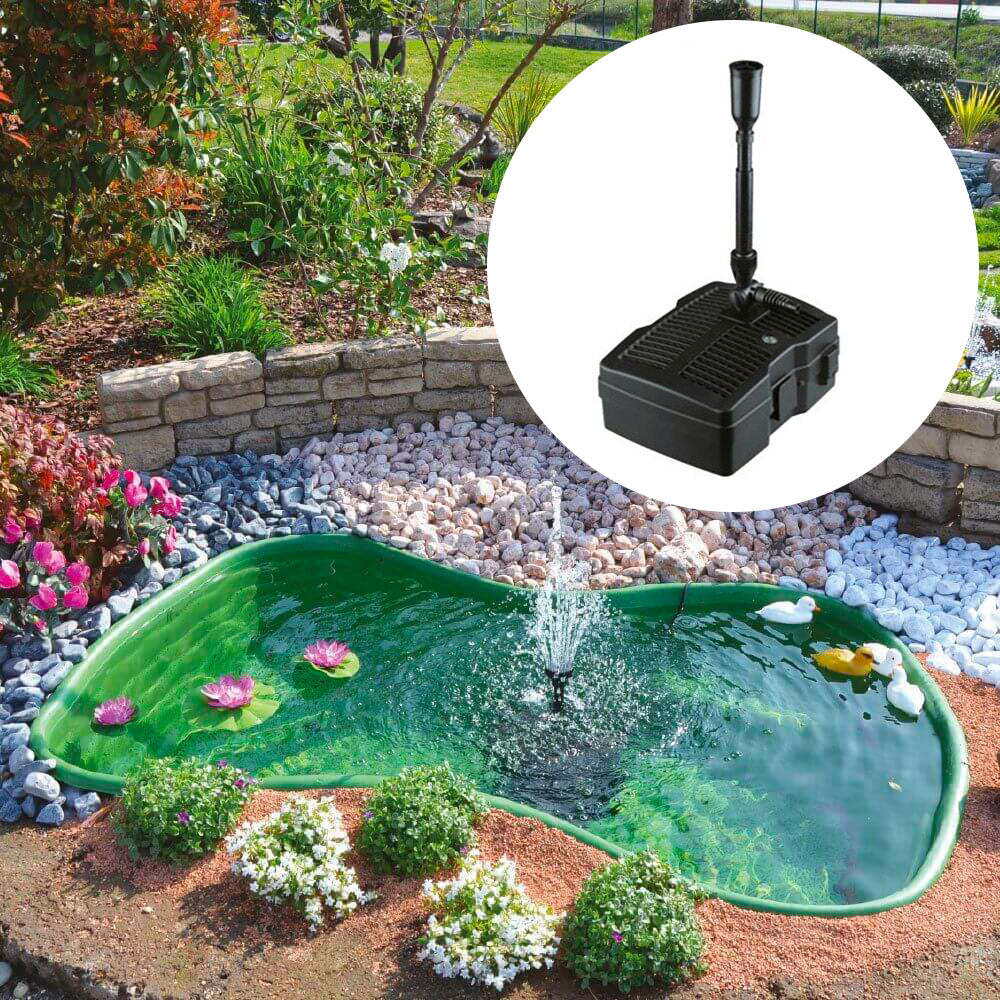 Kit Laghetto Artificiale + Pompa Filtro da Giardino 178x125x45 cm in