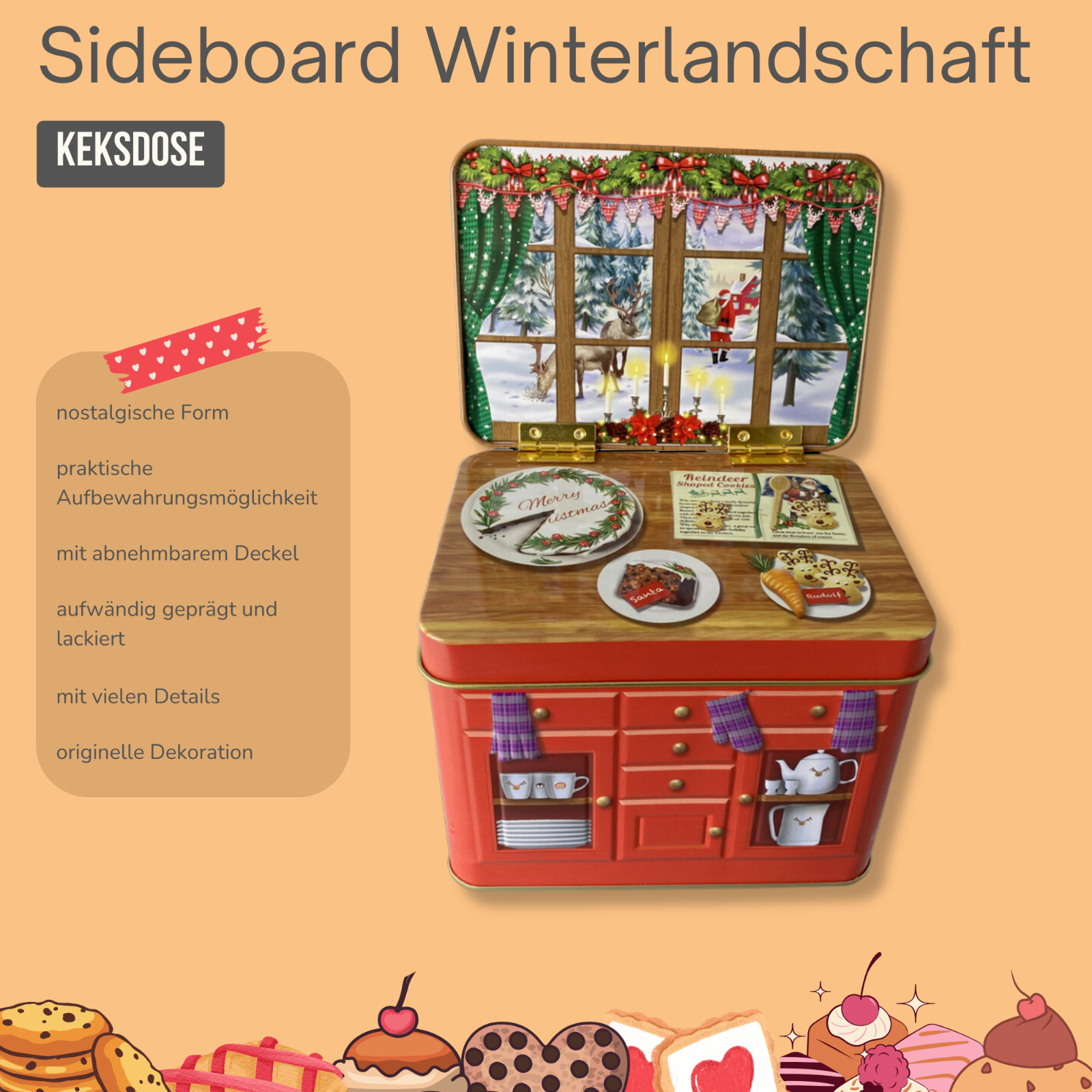 Vorratsdose Dose Sideboard Winterlandschaft Keksdose Geschenkdose