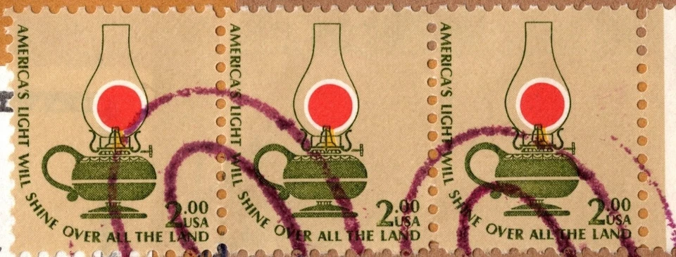 USA 1992 REG. COVER SENT MI TO JORDAN PHILATELIC CLUB 1978 LAMP OVAL CANCEL - Image 2 of 4