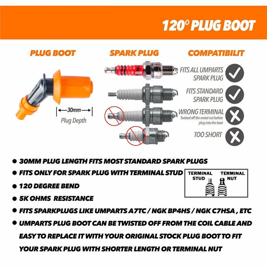Racing CDI Box 6 Pin + Ignition Coil +Spark Plug for GY6 50-150cc Moped Scooter - Image 2 of 4