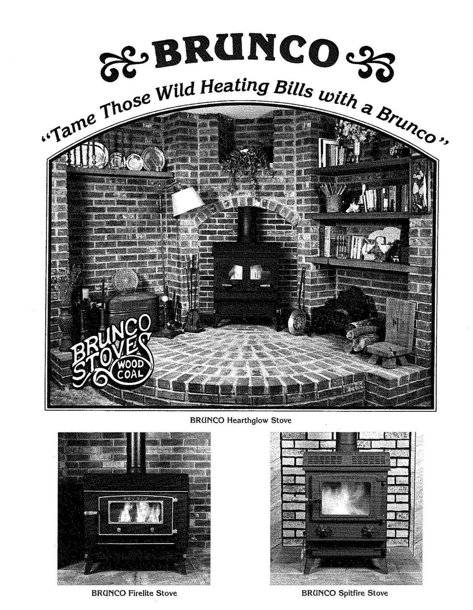 Brunco Spitfire Hearthglow Firelite Wood Coal Stove Manual COPY Coil Bound  | eBay