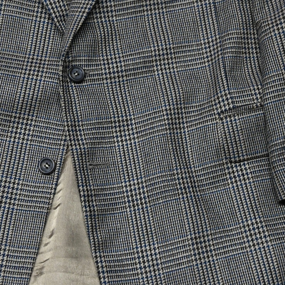 Blazer chaqueta deportiva abrigo Robert Stock 48L marrón a cuadros Glenn lana seda para hombre Foto 3 de 4