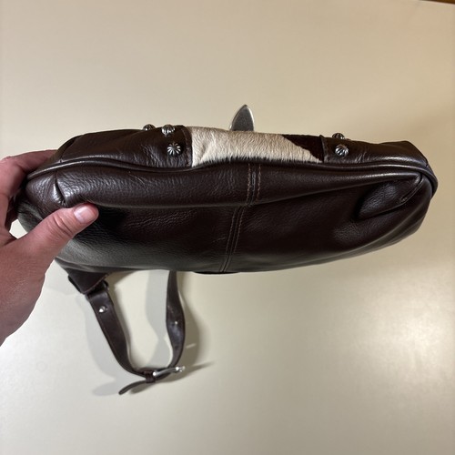 American West Cow Hide Leather Handbag - Picture 5 of 15