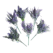 Lot of 6 Lavender Faux Floral Bouquet Realistic 13" Wedding Violet Purple