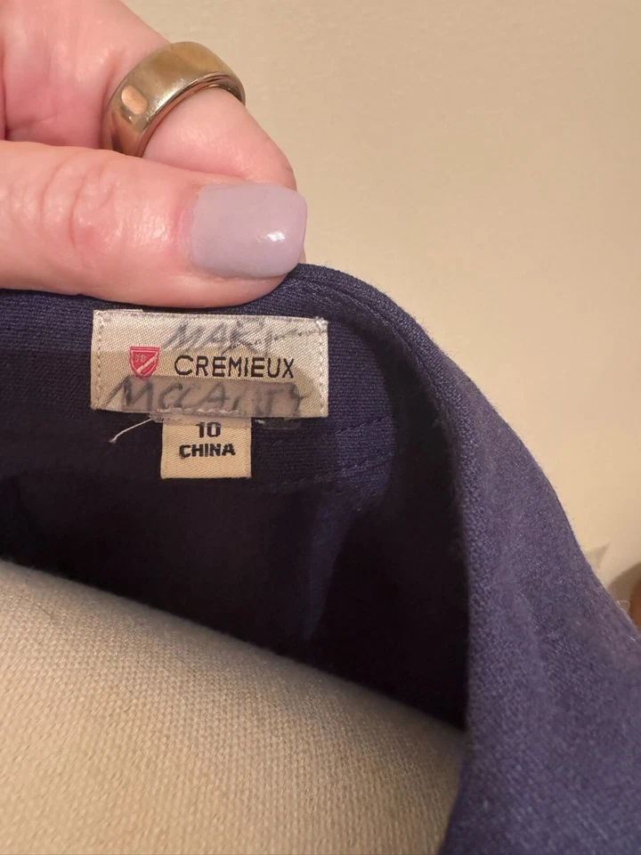 Vestido a medida Cremieux azul marino para mujer talla 10 con cremallera trasera Foto 3 de 4