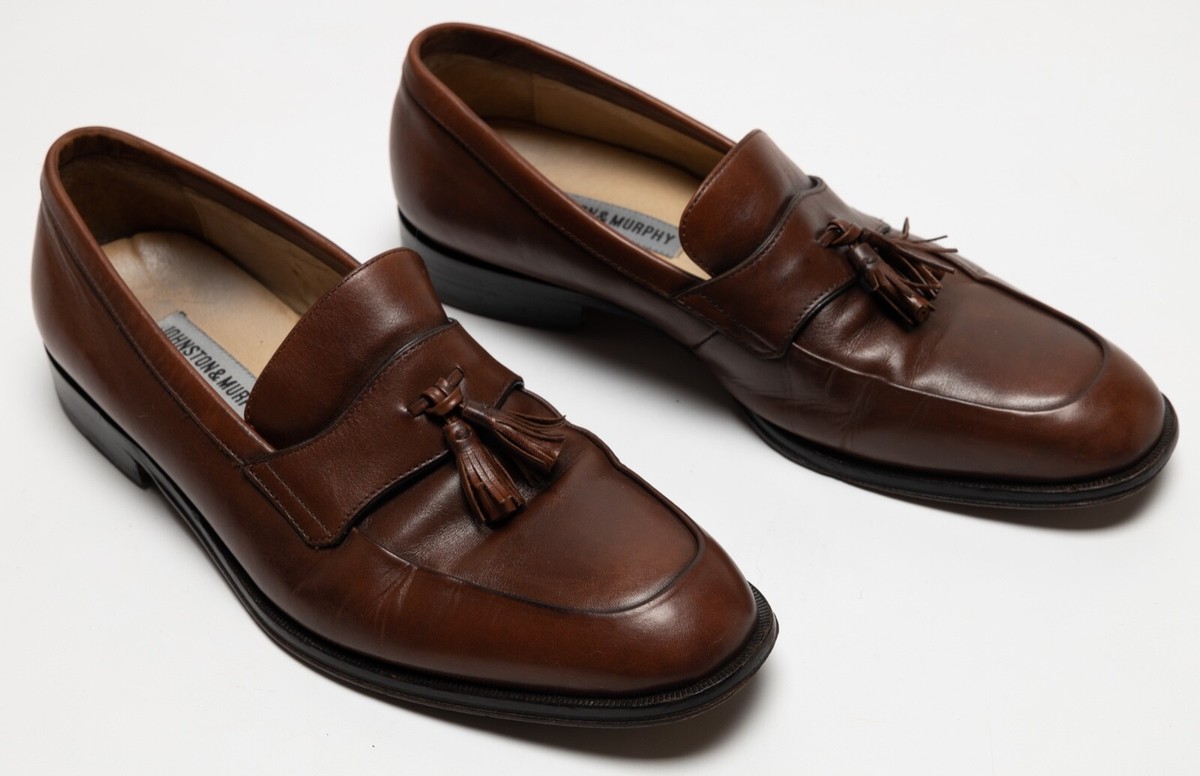 JOHNSTON & MURPHY 9.5 M Men’s Tassel Leather Slip-On Loafers Mahogany Men main image 2