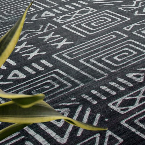Extra Large Floor Rug/ Amazing Soft Lounges Carpet/ Blue Black Vintage Rug - Picture 31 of 32