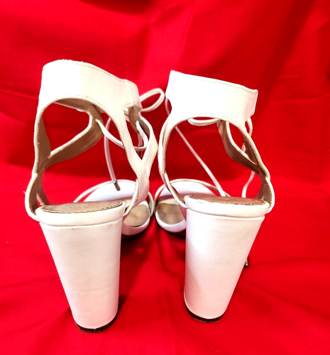 White 4 In. Sandle Heels, Charlotte Russe, Size 10, Pumps, Shoes, Dress Heels - Picture 3 of 10