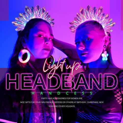 Light up Crown Headband Festival LED Hair Band Glowing Costume Hair Hoop Luminou - Picture 7 of 12