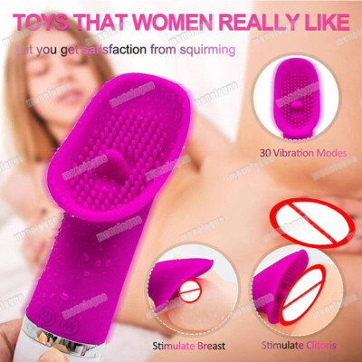 30-Speeds-Licking-Tongue-Vibrator-Nipple-Clit-Licking-Women Toys use Lubricants