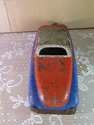 Voiture Ancienne Memo 306 - Tôle Lithographiée Bleue - France 1955 - 28,6 Cm