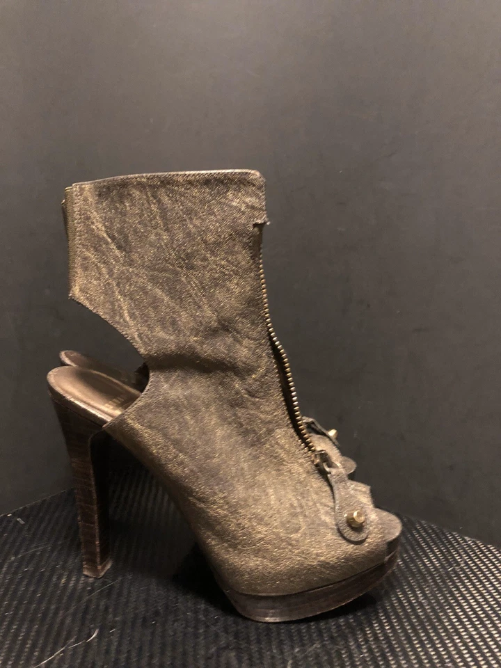 STUART WEITZMAN Shimmering Bronze Peep Toe High Heel Open Toe Open Heel 6-1/2 M - Image 3 of 4